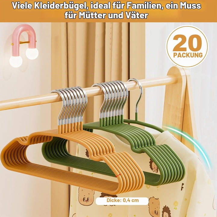 20er Set Kinderkleiderbügel 29cm – Edelstahl, rostfrei, wasserfest &amp; rutschfest, speziell für Kinder