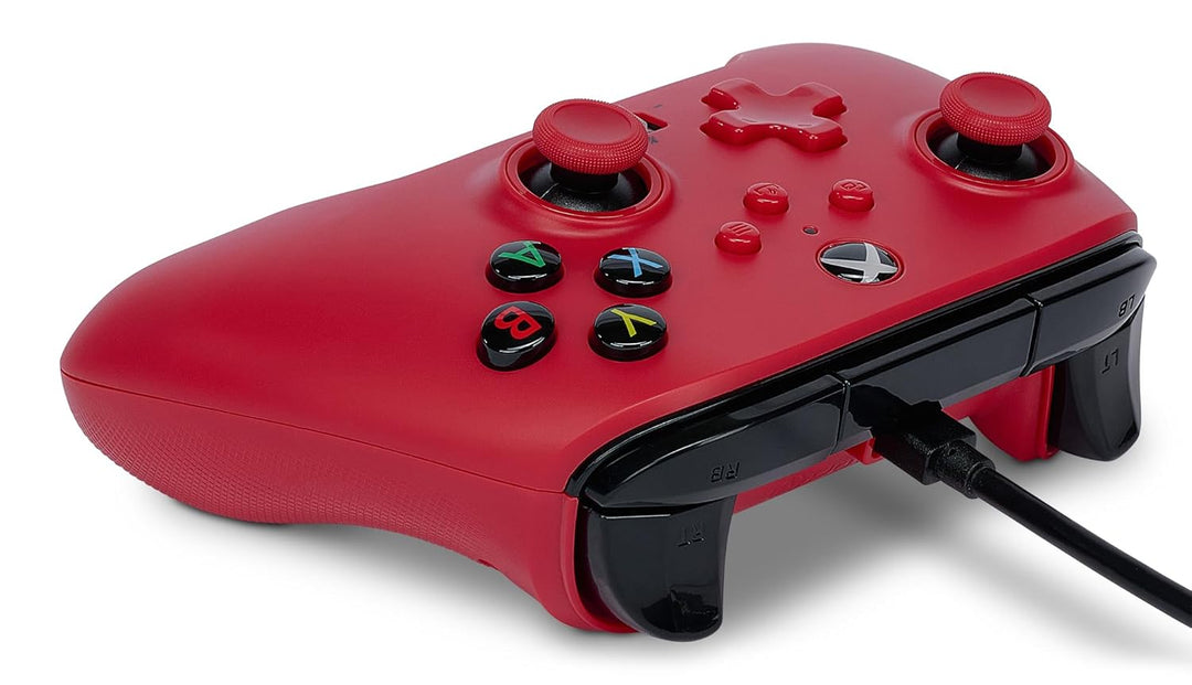 PowerA Verbesserter Kabelgebundener Controller für Xbox Series X|S - Artisan Red, Gamepad, Kabelgebu