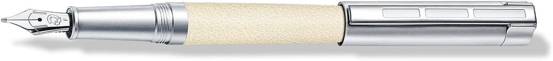 STAEDTLER Initium Corium Füllhalter, beiges Leder, M, Made in Germany, mit edler Geschenkverpackung,
