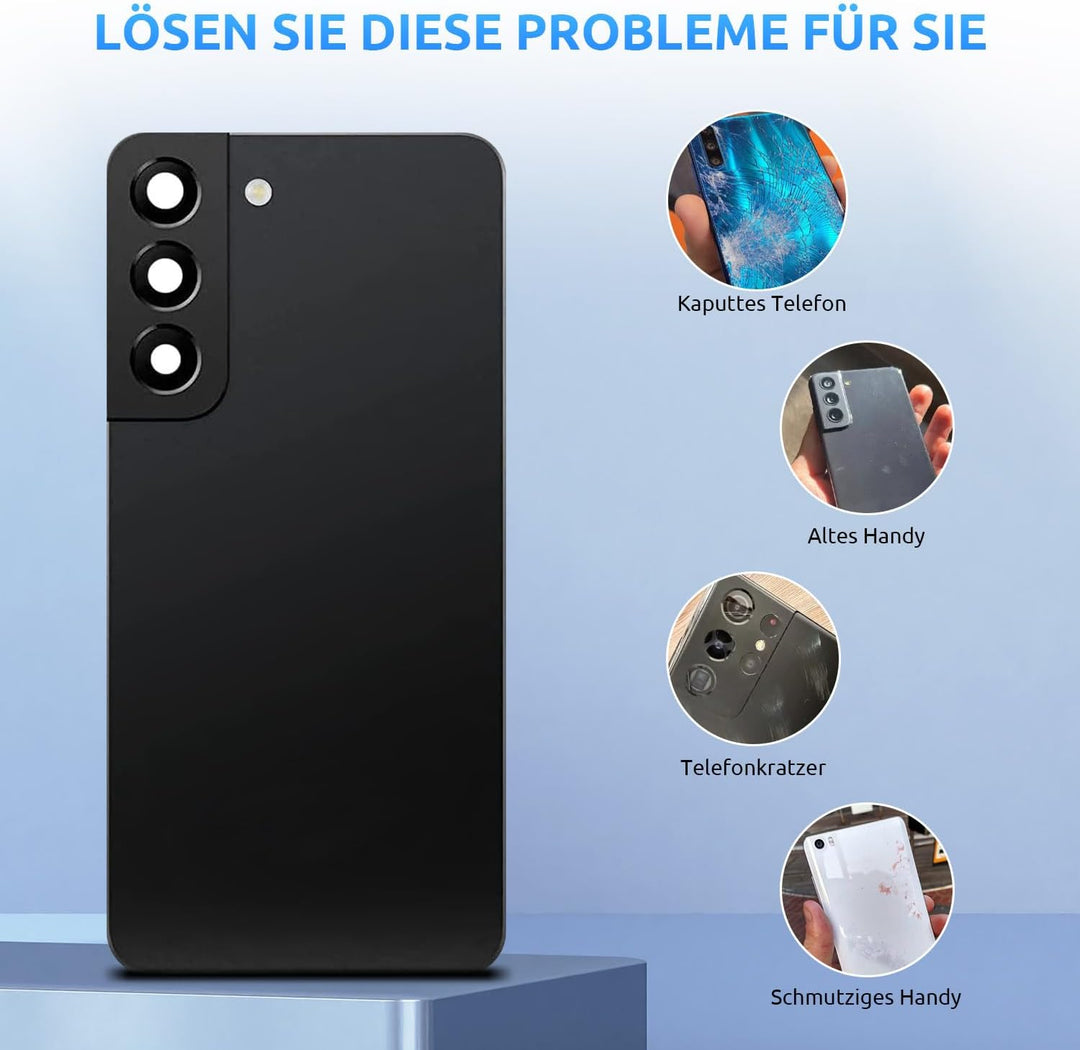 Eonpam Akkudeckel für Samsung Galaxy S22+ Plus 5G S906 Rückseite Glas Original Backcover Back Glas E