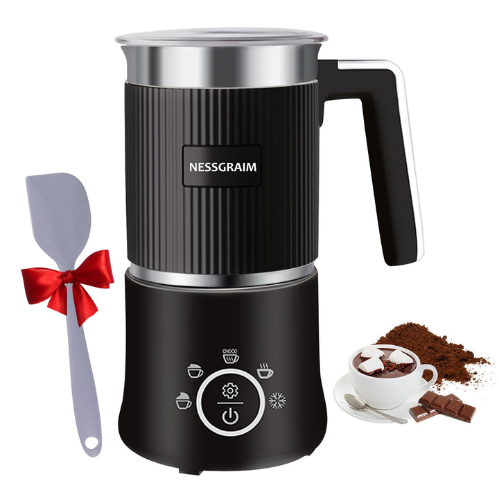 Milchaufschäumer Elektrisch 5-in-1, Milchschäumer Spülmaschinenfest mit Kakao Funktion für heisser S
