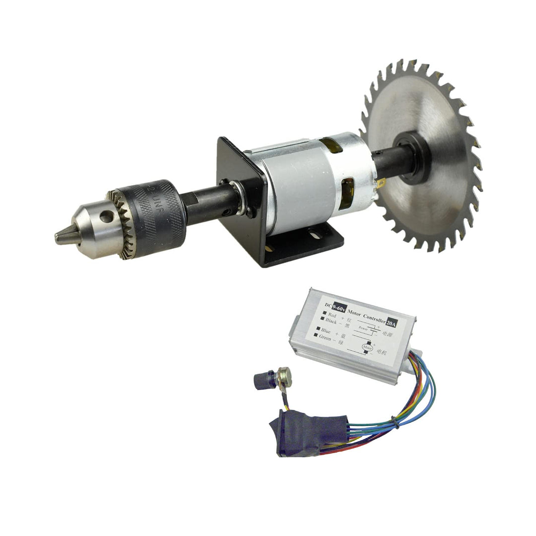 CHANCS Kreissägemaschine 775 DC Elektromotor DC 24V 12000RPM Dual Output Shaft DIY Sägebohrer mit PW