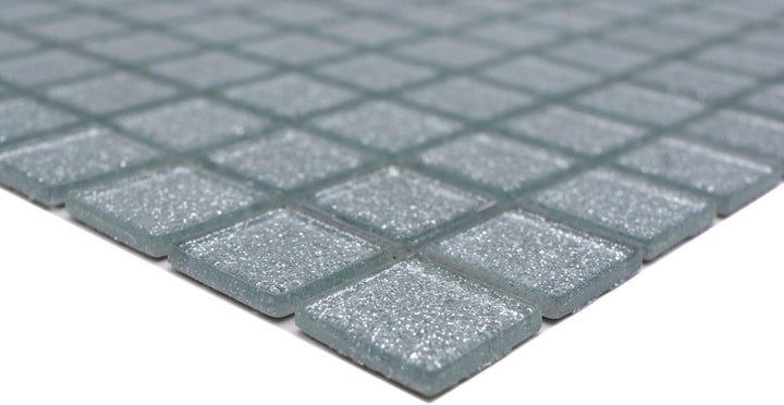 Mosaik Quadrat Crystal uni silber gehämmert Glasmosaik Transluzent Transparent 3D Fliesenspiegel, Mo