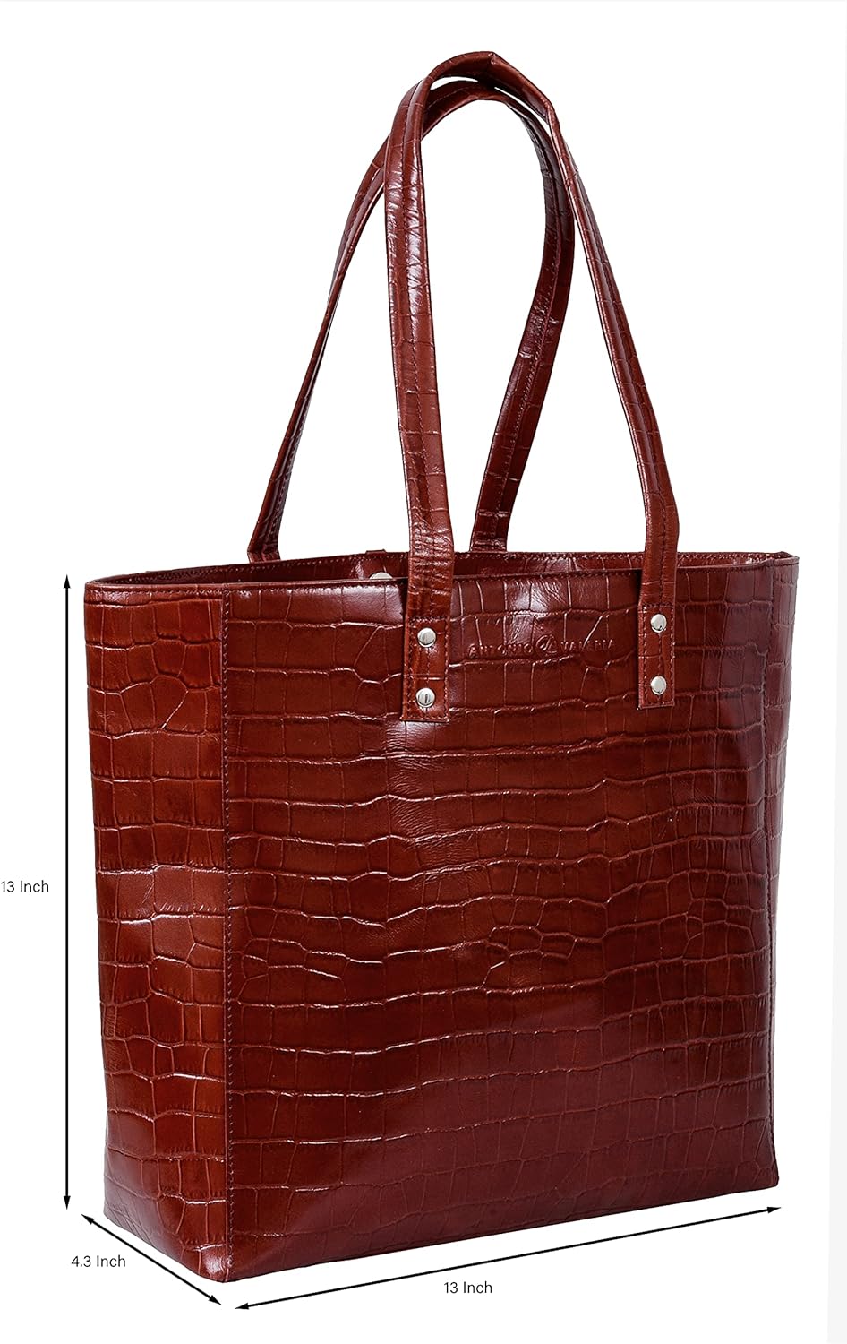 ANTONIO VALERIA ALEXIS Leder Tote Bag Printed Dark Red, Printed Dark Red