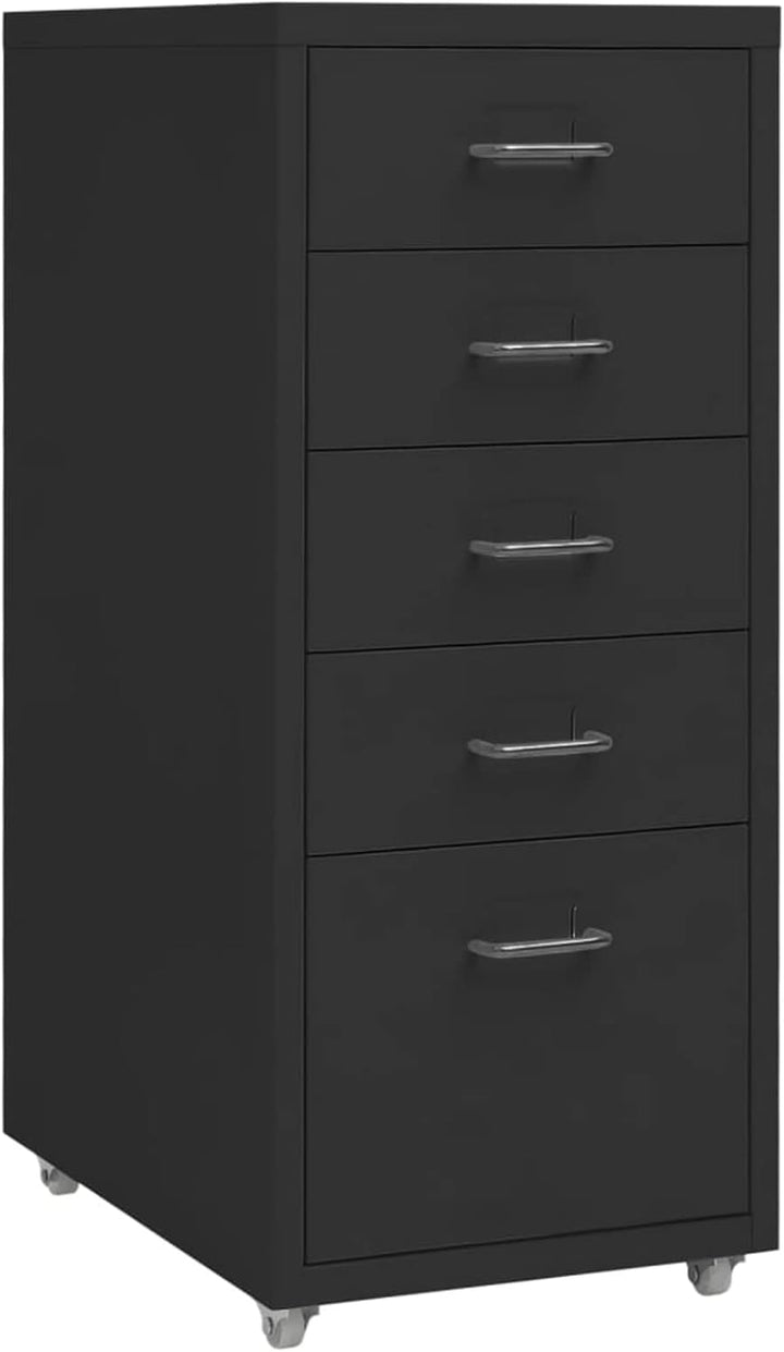 Tidyard Aktenschrank mit Rollen Rollcontainer Bürocontainer Schubladenschrank Büroschrank Metallschr