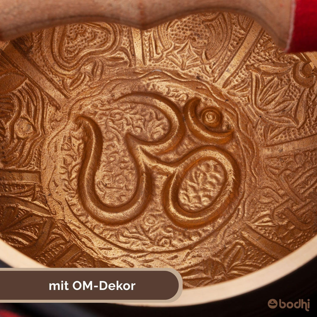 Indische Klangschalen mit OM-Verzierung und Geschenkbox, 15