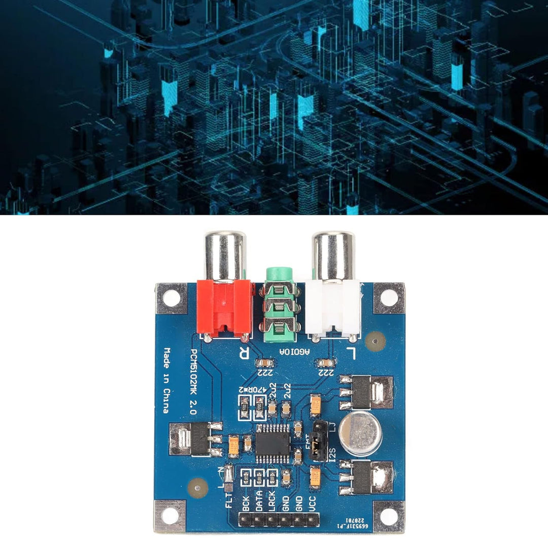 DAC Decoder Board I2S, 32bit 384K Digital-Audio-Modul mit 3,5mm Kopfhörerausgang für Stereoverstärke
