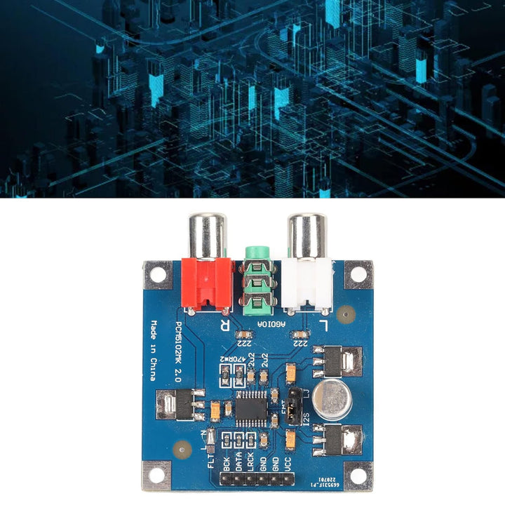 DAC Decoder Board I2S, 32bit 384K Digital-Audio-Modul mit 3,5mm Kopfhörerausgang für Stereoverstärke