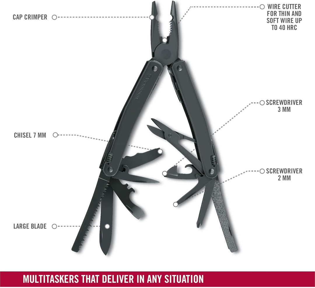 Victorinox Multitool-Werkzeug Swiss Tool Spirit XBS, Taschenmesser, 27 Funktionen, Kombi-Spitzzange,