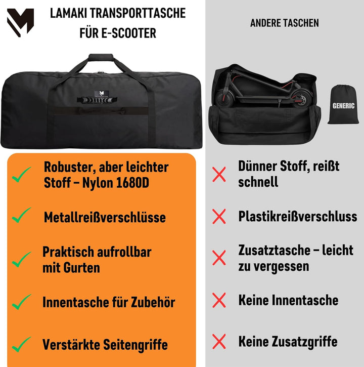 lamaki Universal XXL Transporttasche Aufbewahrungstasche Schutzhülle für E-Scooter LSB-02, LSB-02