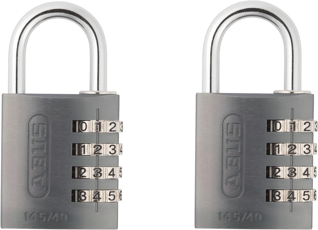 ABUS Zahlenschloss 145/40 Titanium - Kofferschloss, Spindschloss u. v. m. - Aluminium-Vorhängeschlos
