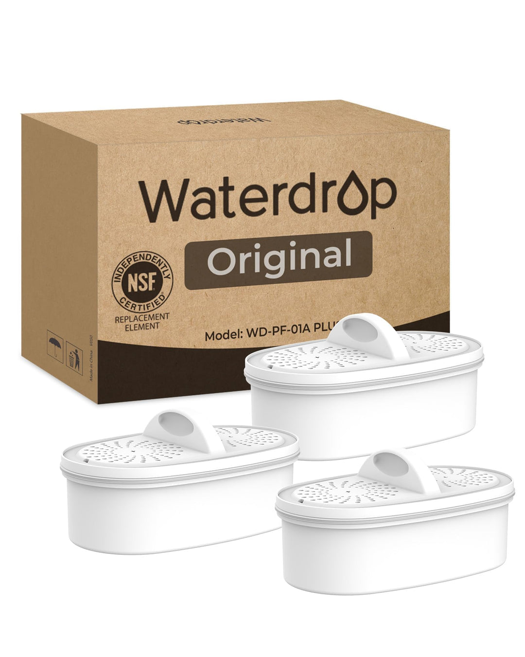 Waterdrop WD-PF-01A Plus NSF Zertifizierte Ersatzfilter für alle Waterdrop-Krugfiltersysteme mit ein