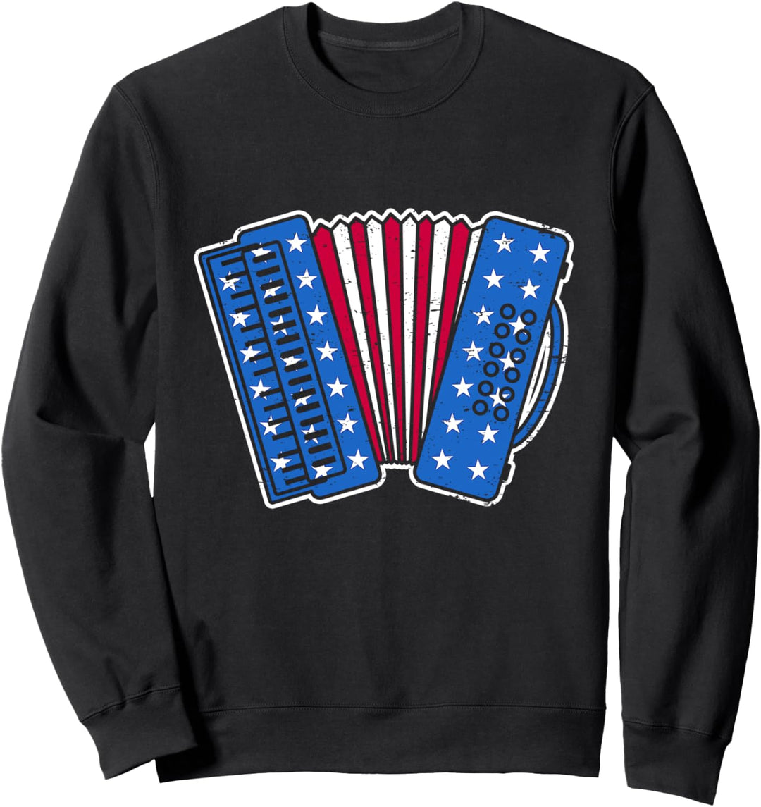 USA Akkordeon-Spieler Amerikanische Flagge Akkordeon Sweatshirt