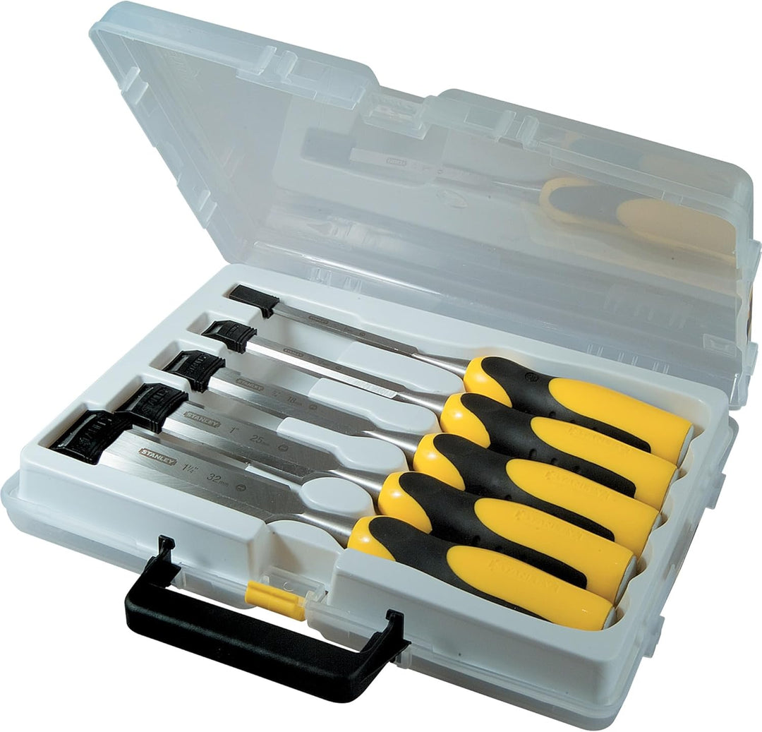 Stanley Dynapgrip Stechbeitel-Set (5-teilig, 6/12/18/25/32 mm Beitelbreite, Chrom-Stahl Legierung, e