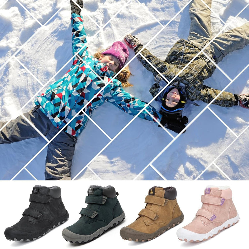 Mishansha Kinder Winterschuhe Warm Gefüttert Winterstiefel Jungen Mädchen Schneestiefel Outdoor Ruts