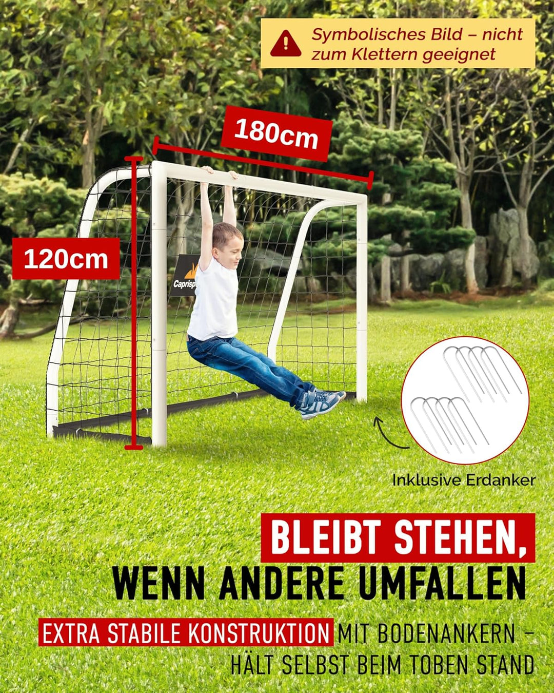 Fussballtor Kinder [EXTREM STABIL] - [ROSTFREI] Fussballtore für Garten Kinder - Fussball Tor mit Er