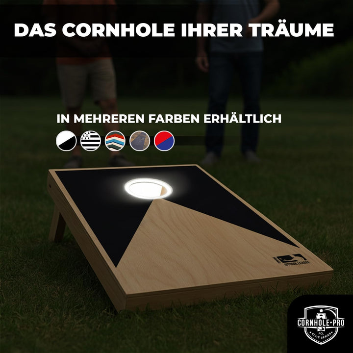 Original Offizielles Cornhole | Amerikanisches Cornhole mit LED-Leuchten | Offizielle Abmessungen |