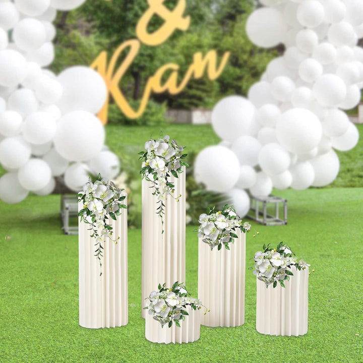 Loohacp Blumenständer Hochzeit Blumenständer, 5 Stück Faltbarer Dekosäule Partytische aus Karton Dis