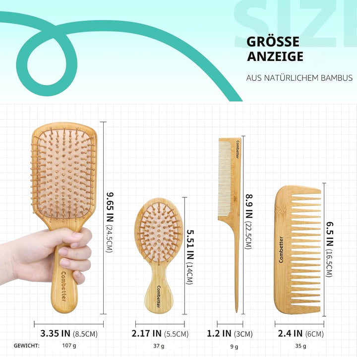 Haarbürsten Set, Haarkamm für Frauen und Entwirrungsbürste, ideal für nasses oder trockenes Haar, ge