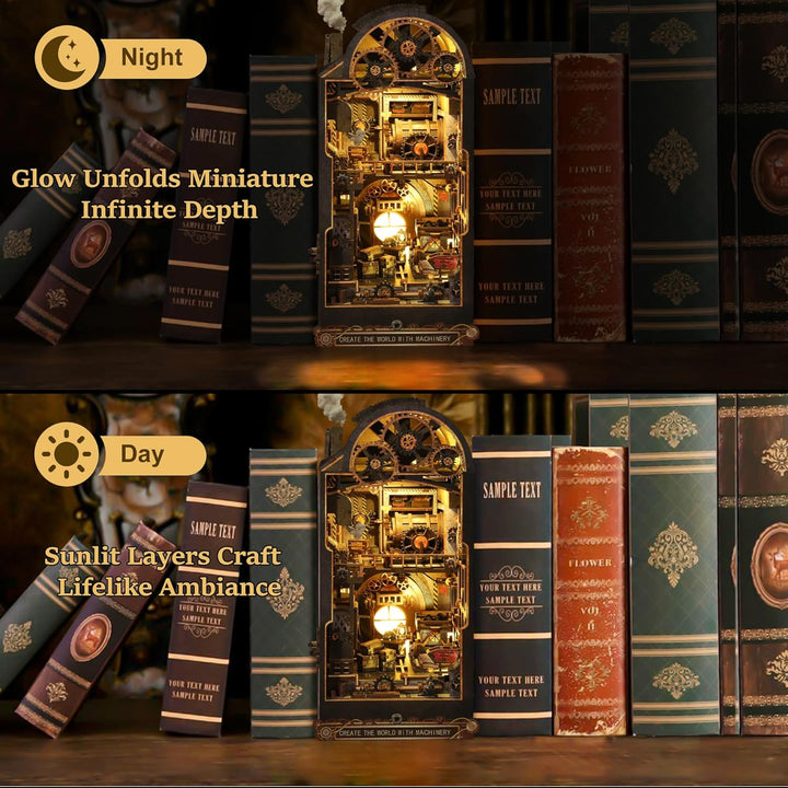 Book Nook Kit für Erwachsene - CRIOLPO DIY Miniatur Haus Holzpuzzle 3D Puppenhaus - Buchstütze für B
