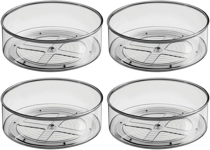 mDesign 4er Set Lazy Susan Ordnungssystem für den Schreibtisch – praktischer Schreibtischorganizer m
