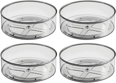 mDesign 4er Set Lazy Susan Ordnungssystem für den Schreibtisch – praktischer Schreibtischorganizer m