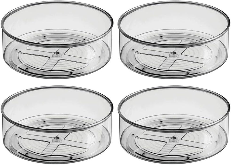 mDesign 4er Set Lazy Susan Ordnungssystem für den Schreibtisch – praktischer Schreibtischorganizer m