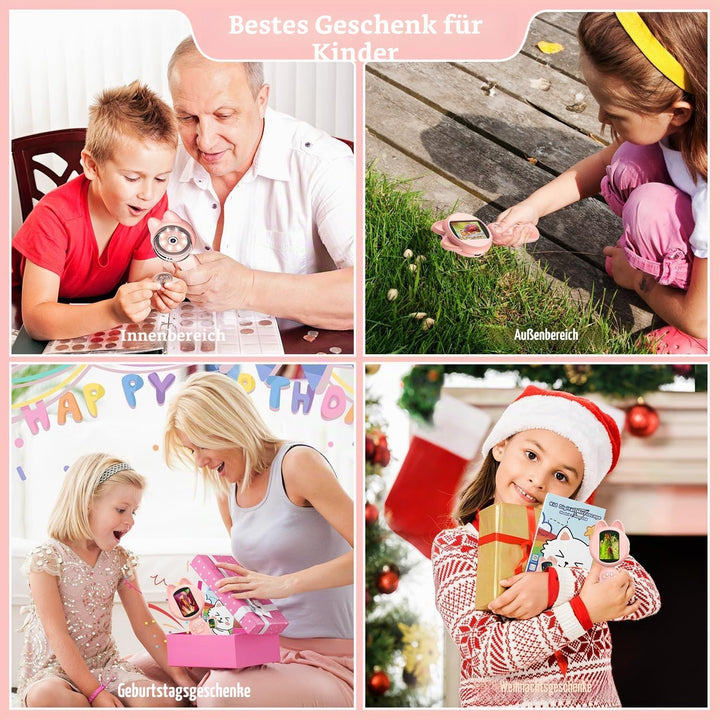Lupe für Kinder, Handheld Kindermikroskop mit 2,0 IPS Bildschirm, 8 LEDs, USB to PC - Mikroskop für