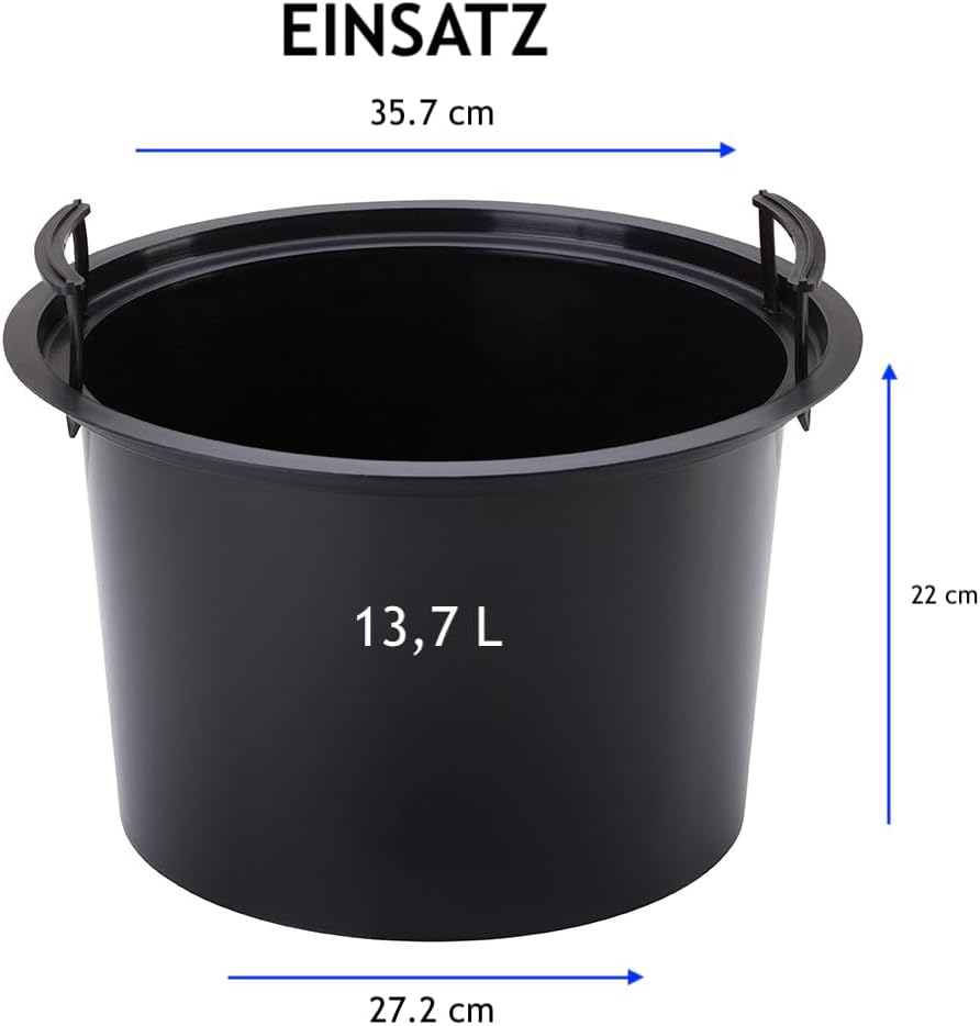 MELTOM Blumenkübel Rattan Optik Blumentopf mit Herausnehmbaren Einsatz aus Kunststoff (Weiss, XXL) X