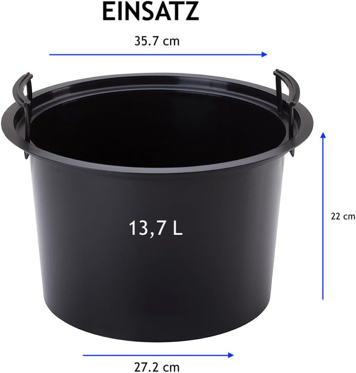 MELTOM Blumenkübel Rattan Optik Blumentopf mit Herausnehmbaren Einsatz aus Kunststoff (Weiss, XXL) X