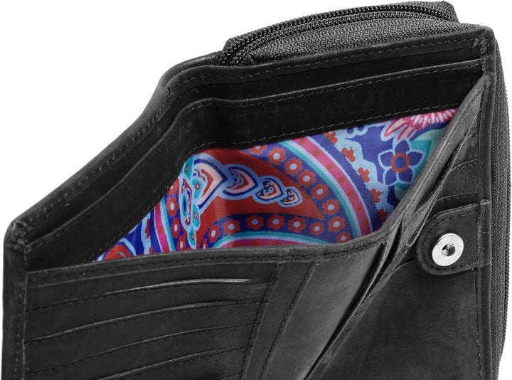 bruno banani Geldbörse Echt Leder schwarz Damen - 021337, Schwarz