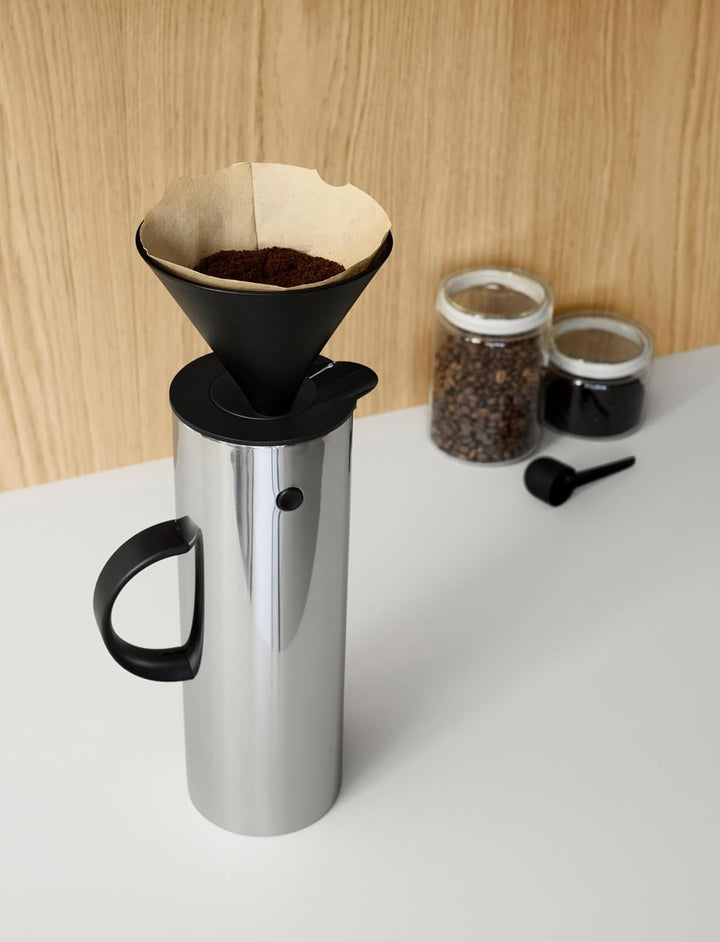 Stelton EM77 Isolierkanne, Kaffeekanne aus Kunststoff, Steel, 1 liter