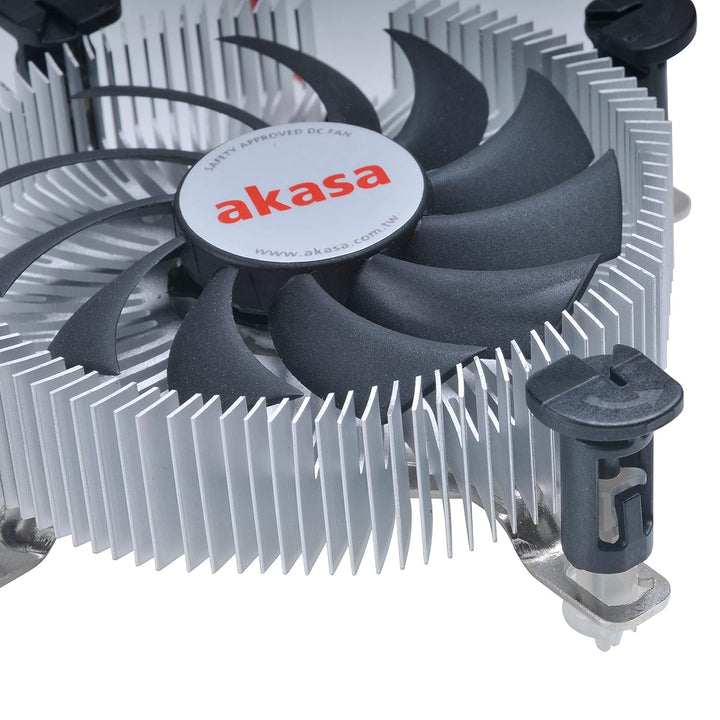 Akasa Aluminium Intel Mini-ITX cooler | TDP 35W | 26mm Low Profile CPU Cooler | 74mm PWM Fan | Heats
