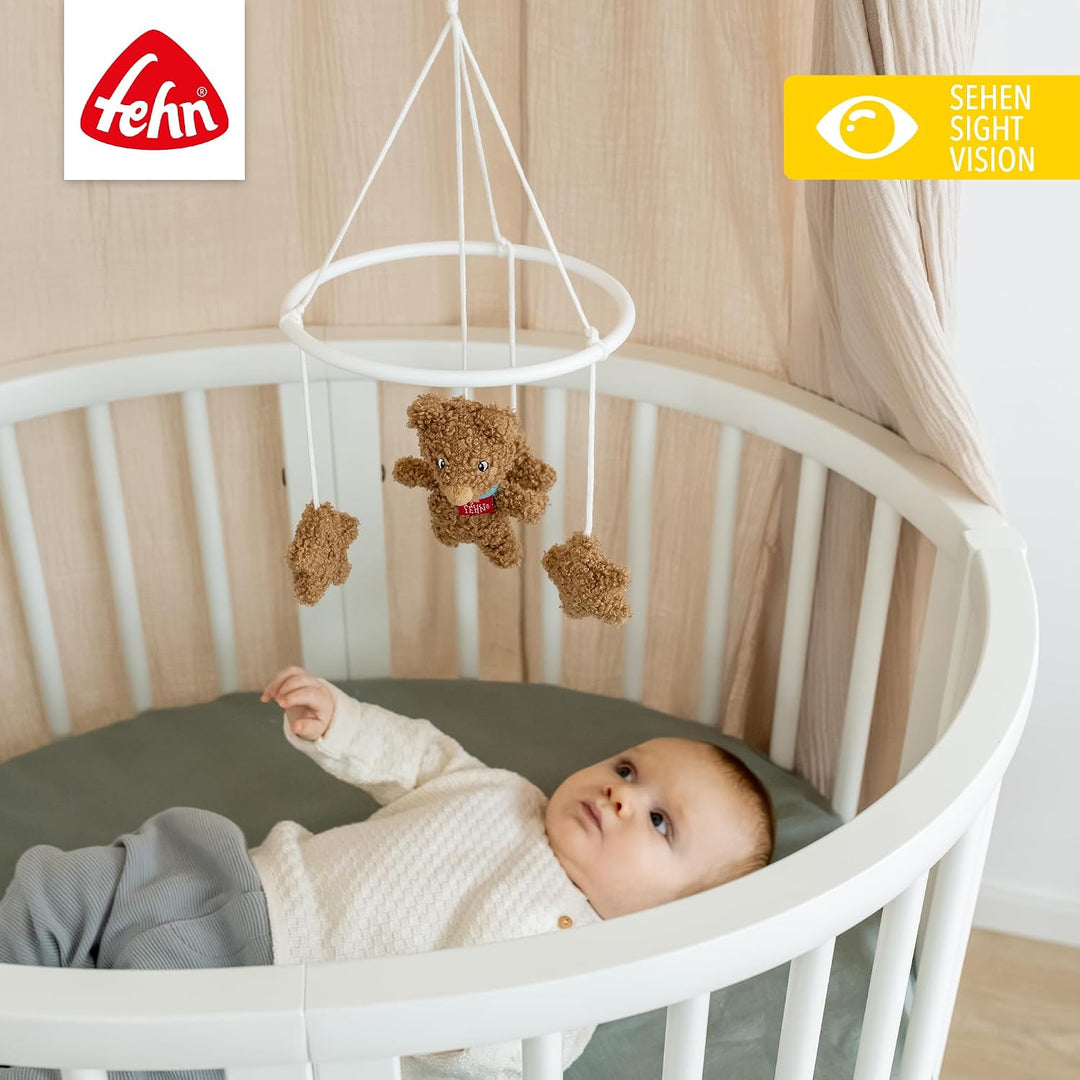 Fehn Deko-Mobile Bär Fred – Baby Mobile mit niedlichen Stoff-Figuren – Einschlafhilfe zur Beruhigung