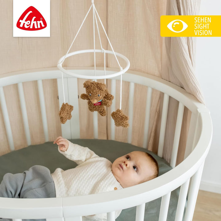 Fehn Deko-Mobile Bär Fred – Baby Mobile mit niedlichen Stoff-Figuren – Einschlafhilfe zur Beruhigung