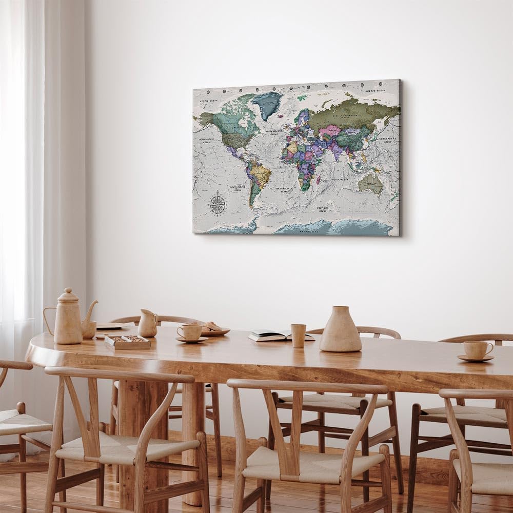 murando - Akustikbild Weltkarte Bilder Akustikschaum Hochleistungsschallabsorber Schallschutz Leinwa