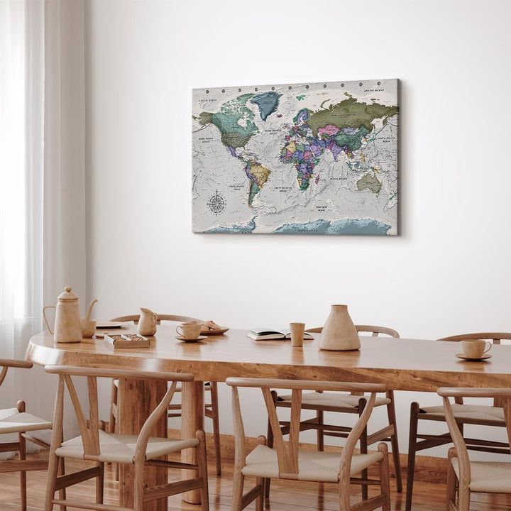 murando - Akustikbild Weltkarte Bilder Akustikschaum Hochleistungsschallabsorber Schallschutz Leinwa