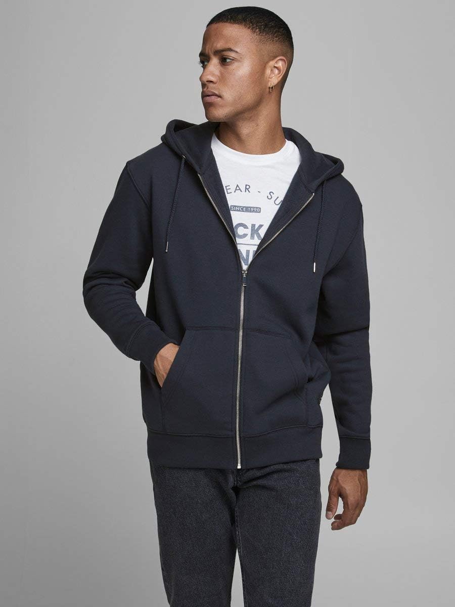 Jack & Jones Herren Jjesoft Sweat Zip Hood Noos Sweatjacke (1er Pack) XL Blau (Navy Blazer Fit: Rela