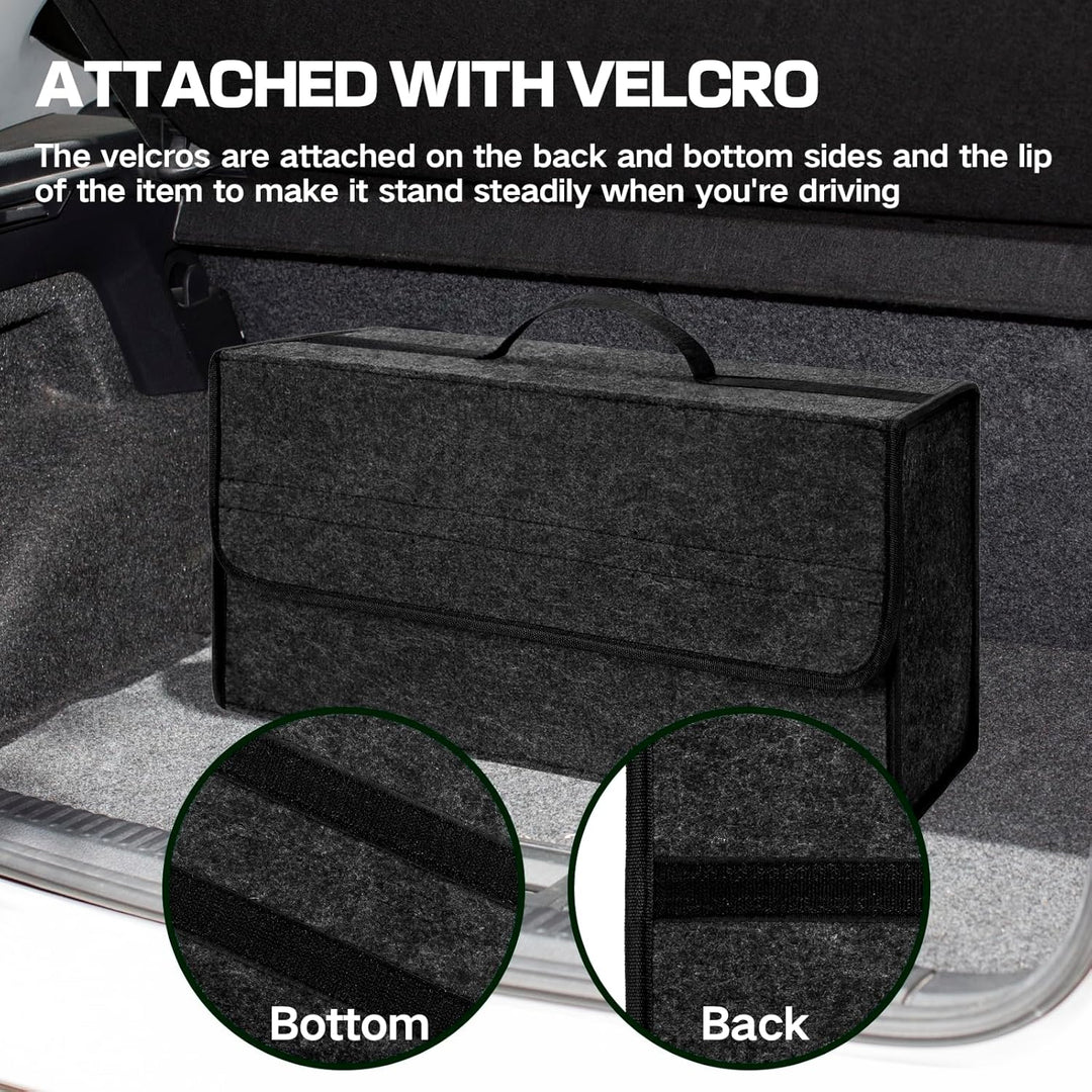 Auto Kofferraum Organizer klett,Faltbar Kofferraumtasche,Rutschfest Filz Auto Organizer Toolbag für
