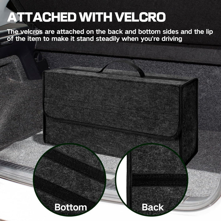 Auto Kofferraum Organizer klett,Faltbar Kofferraumtasche,Rutschfest Filz Auto Organizer Toolbag für