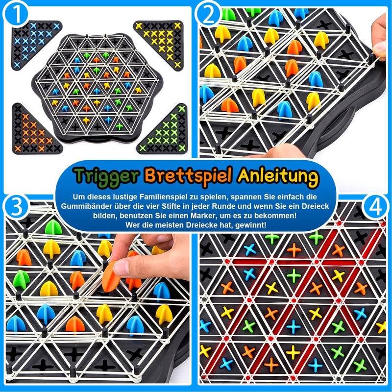 Triggle Game, Triggle-Spiel, lustiges Triggles-Spiel GummibäNder, Triggle, Kettendreieck Schachspiel