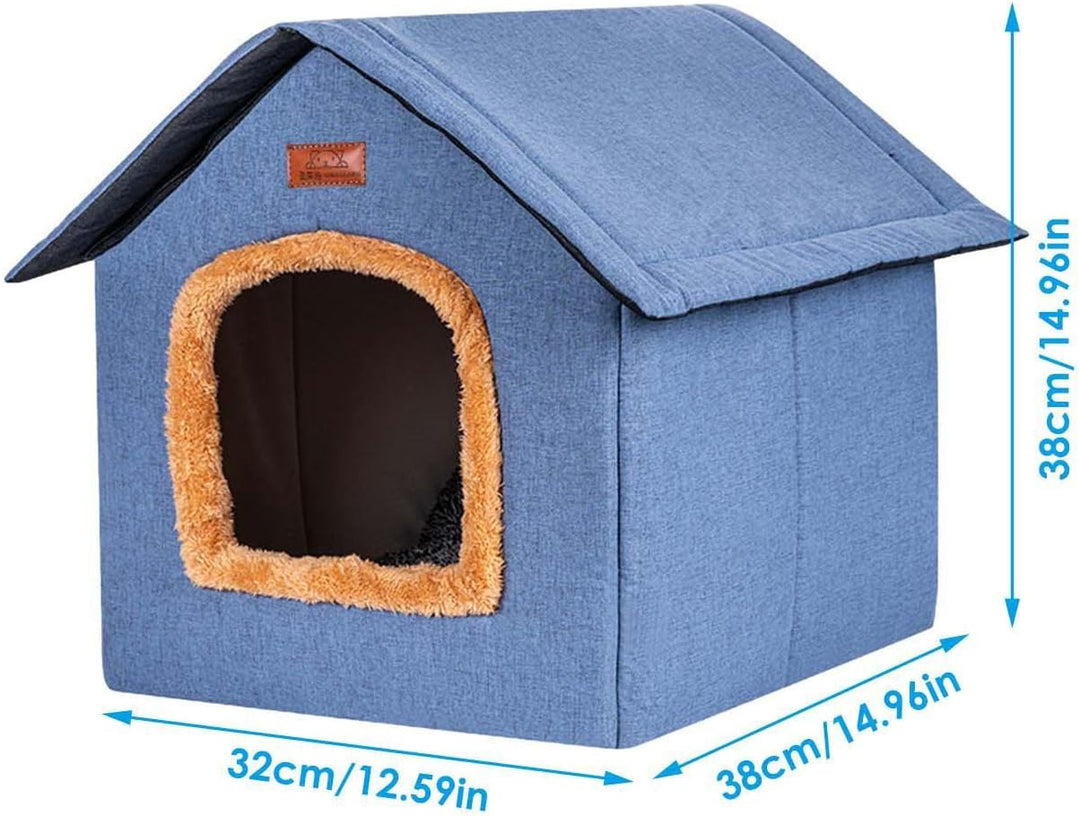 Haustier Haus im Freien,Wetterfester Unterstand für Katzenbetten, warm und bequem - Für den Aussen-
