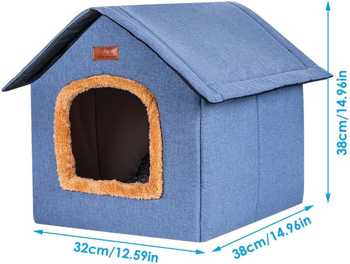 Haustier Haus im Freien,Wetterfester Unterstand für Katzenbetten, warm und bequem - Für den Aussen-
