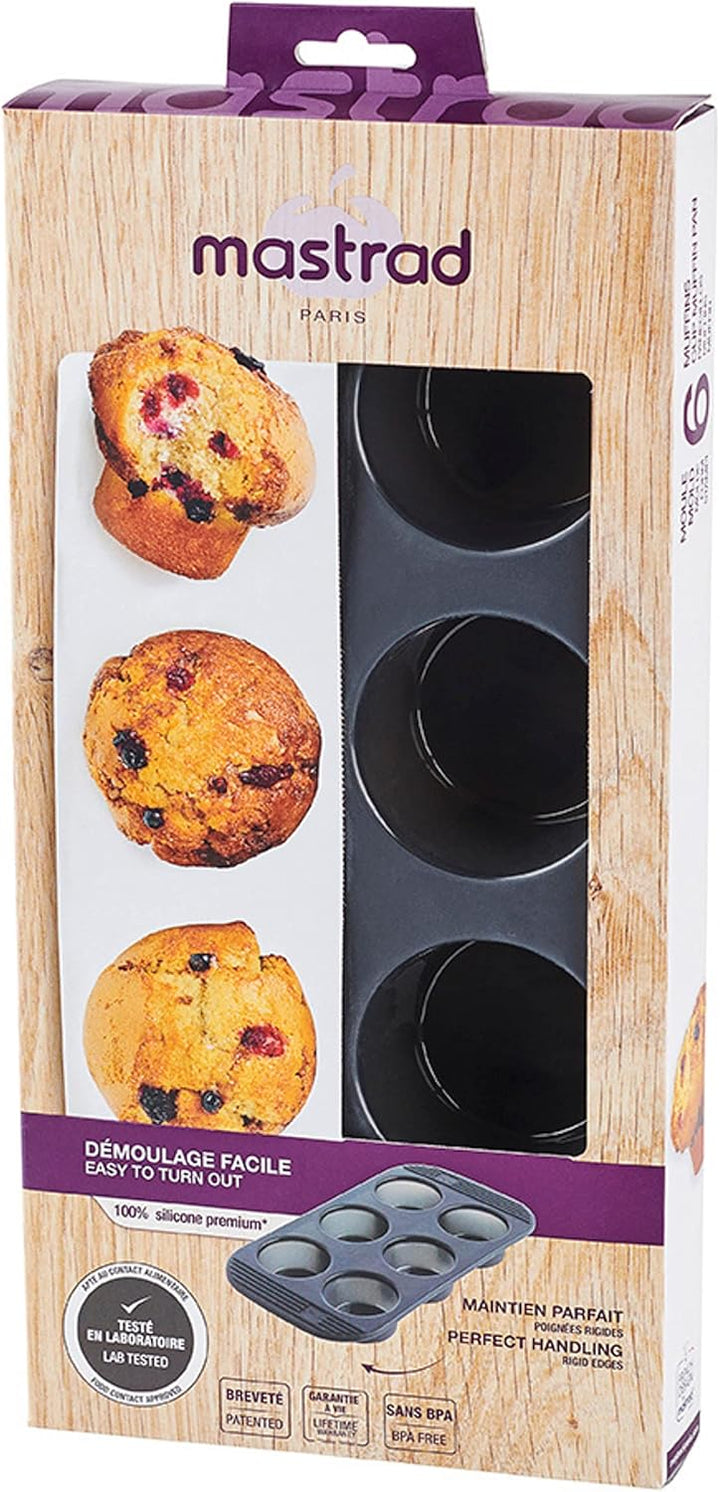 Mastrad Backform, Silicone Muffin-Backform 6er, Muffin-Backform 6er