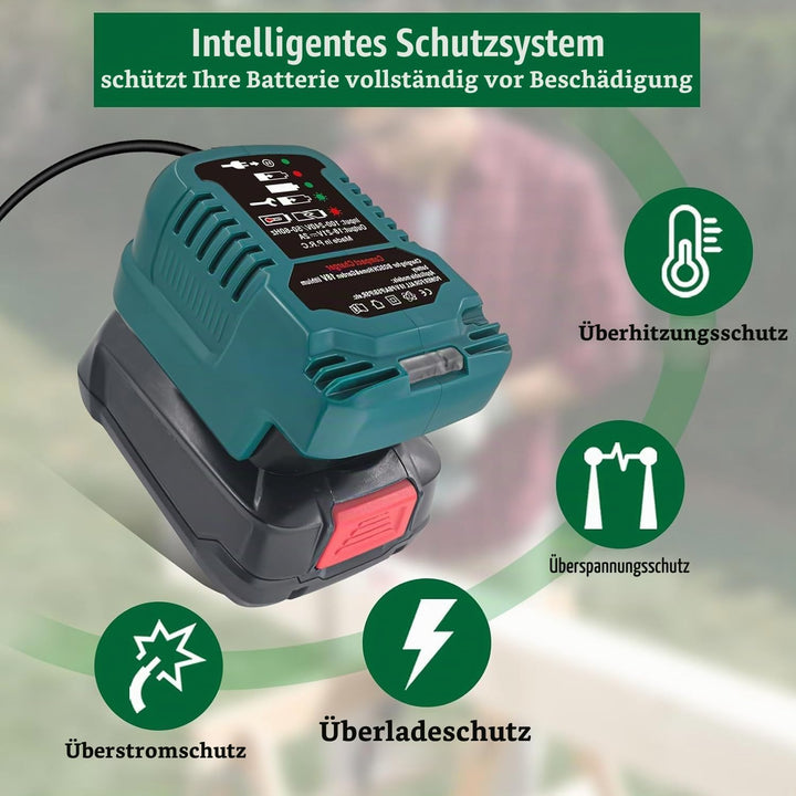 Mini Akku Ladegerät für Bosch Haus und Garten 18V, Schnellladegerät Ersatz AL1830CV für Bosch PBA PS