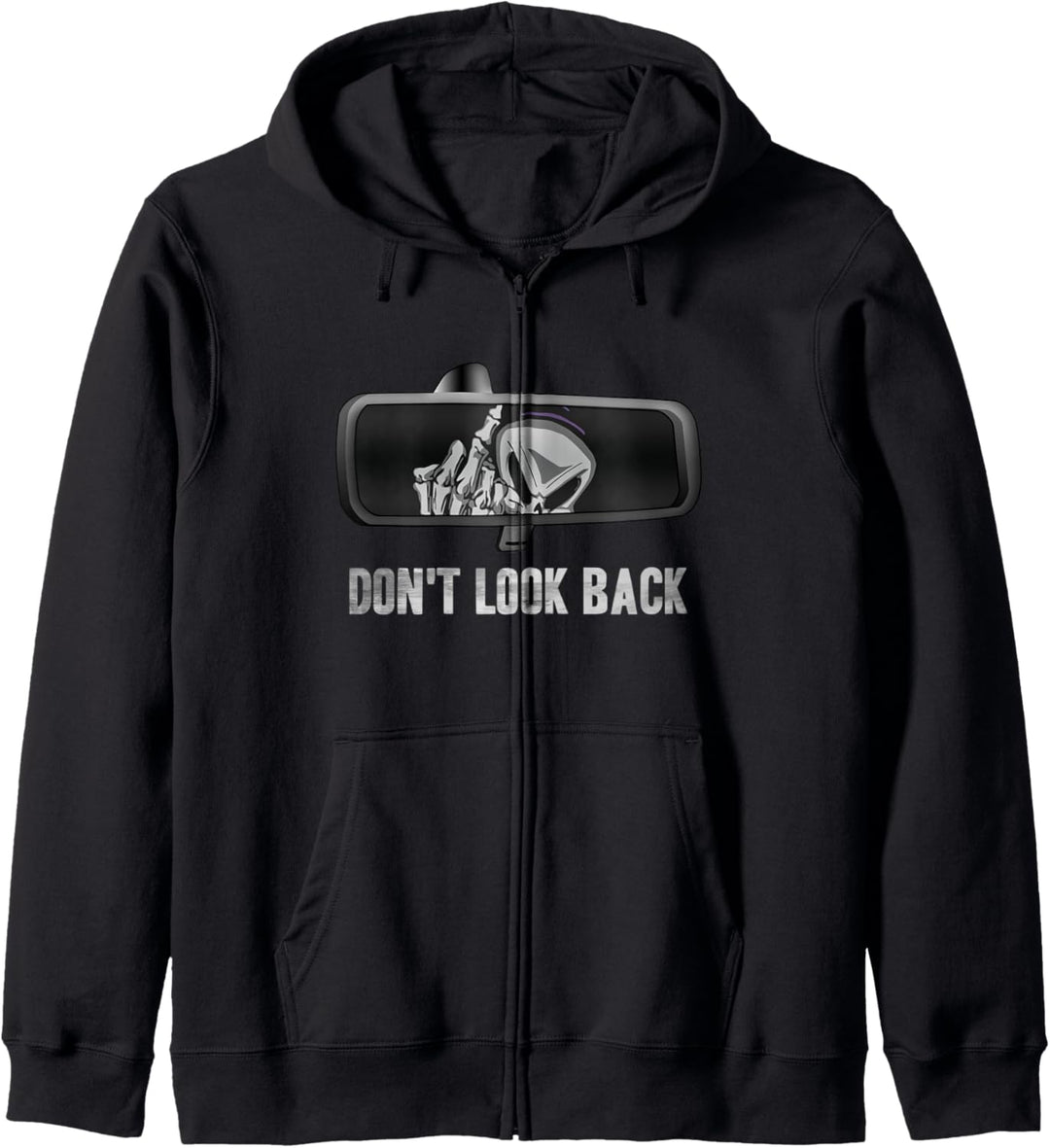 Don't Look Back Lustig Mittelfinger Skelett Kapuzenjacke