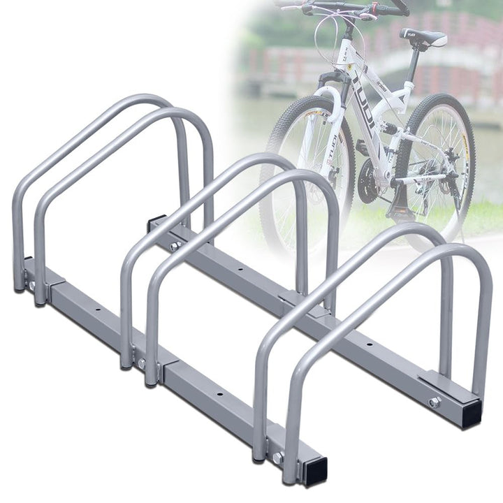 Fahrradständer Boden für 3 Fahrräder, 30cm Radabstand 35-55mm Reifenbreite rostfreier Stahl selbstsi