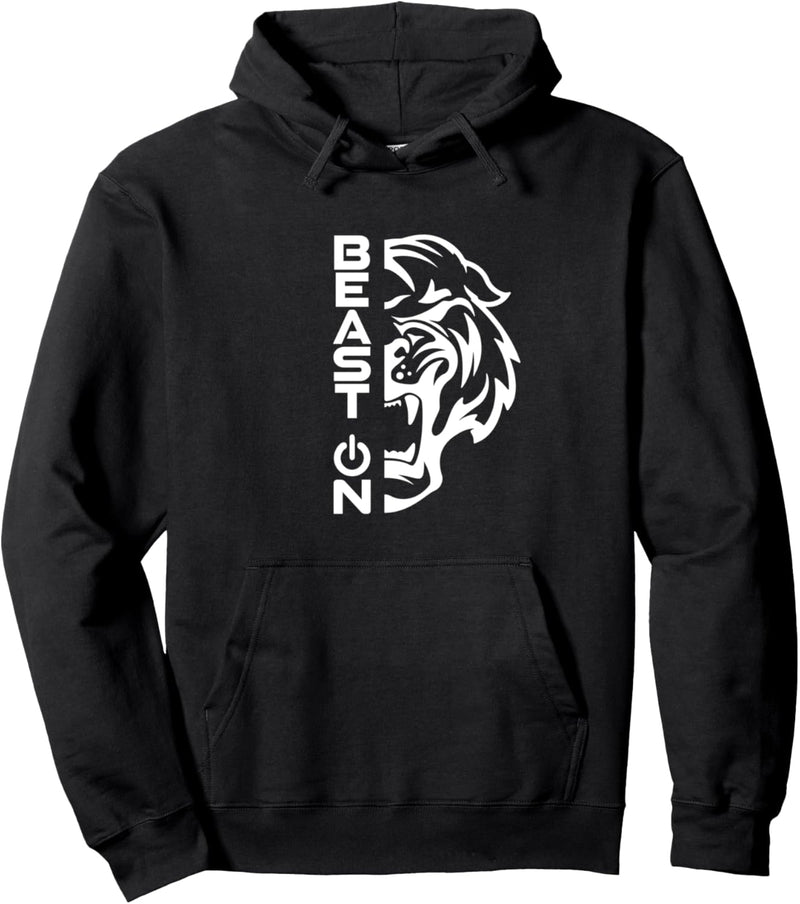 Tiger Kopf | Beast ON Fitness GYM Motivation Fitness Sprüche Pullover Hoodie