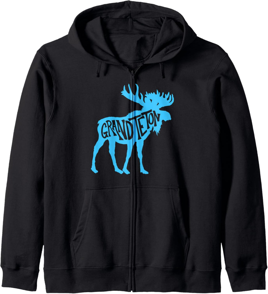 Grand Teton National Park Moose Typography Graphic Kapuzenjacke