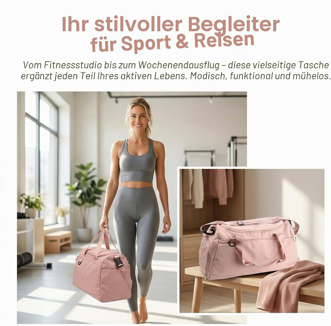 Sporttasche mit Schuhfach &amp; Nassfach, Sporttasche Reisetasche, Trainingstasche Wasserdicht, Gymbag D
